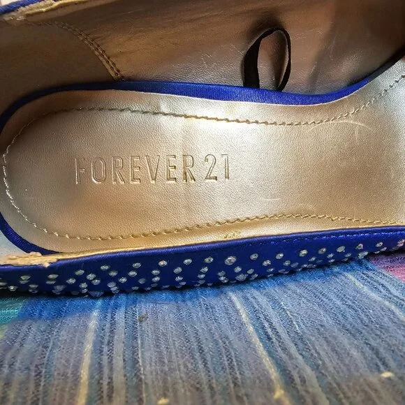Forever 21 Blue Sparkly Platform Heels, Size 9 - Picture 10 of 10